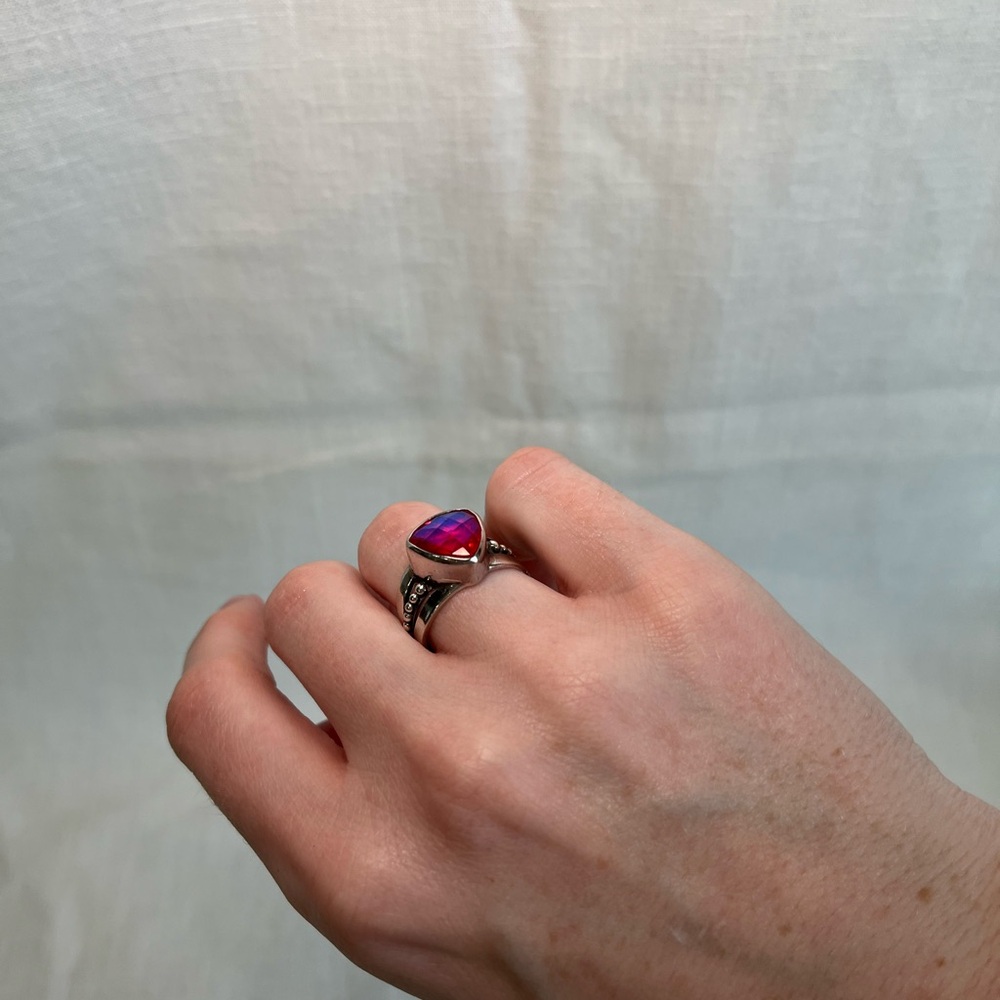 Sterling Silver Mystic Topaz Ring (Adjustable) - Picture 2 of 6